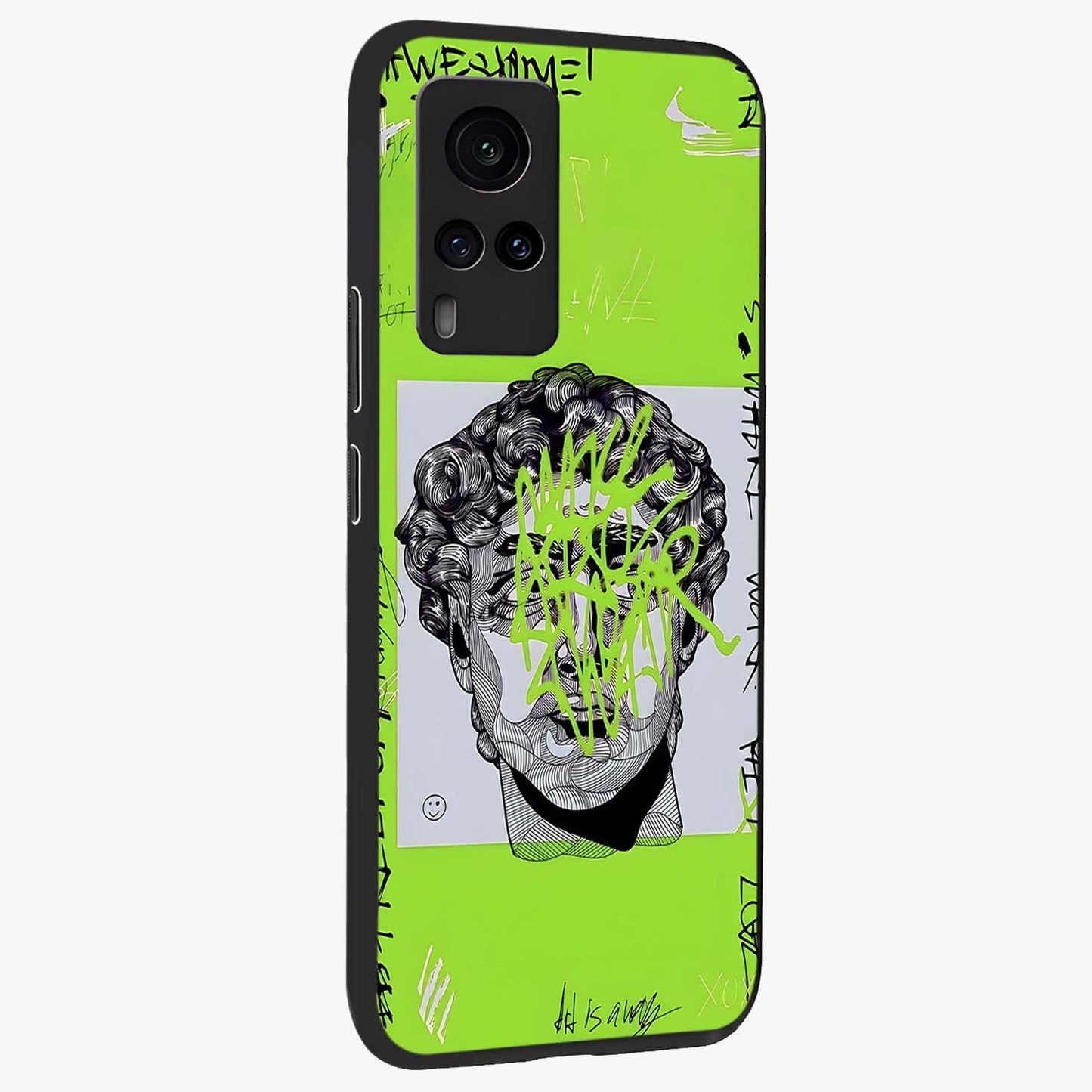 Neo Graffiti Rebellion Glass Case upright view showcasing colorful graffiti artwork with bold modern street style.