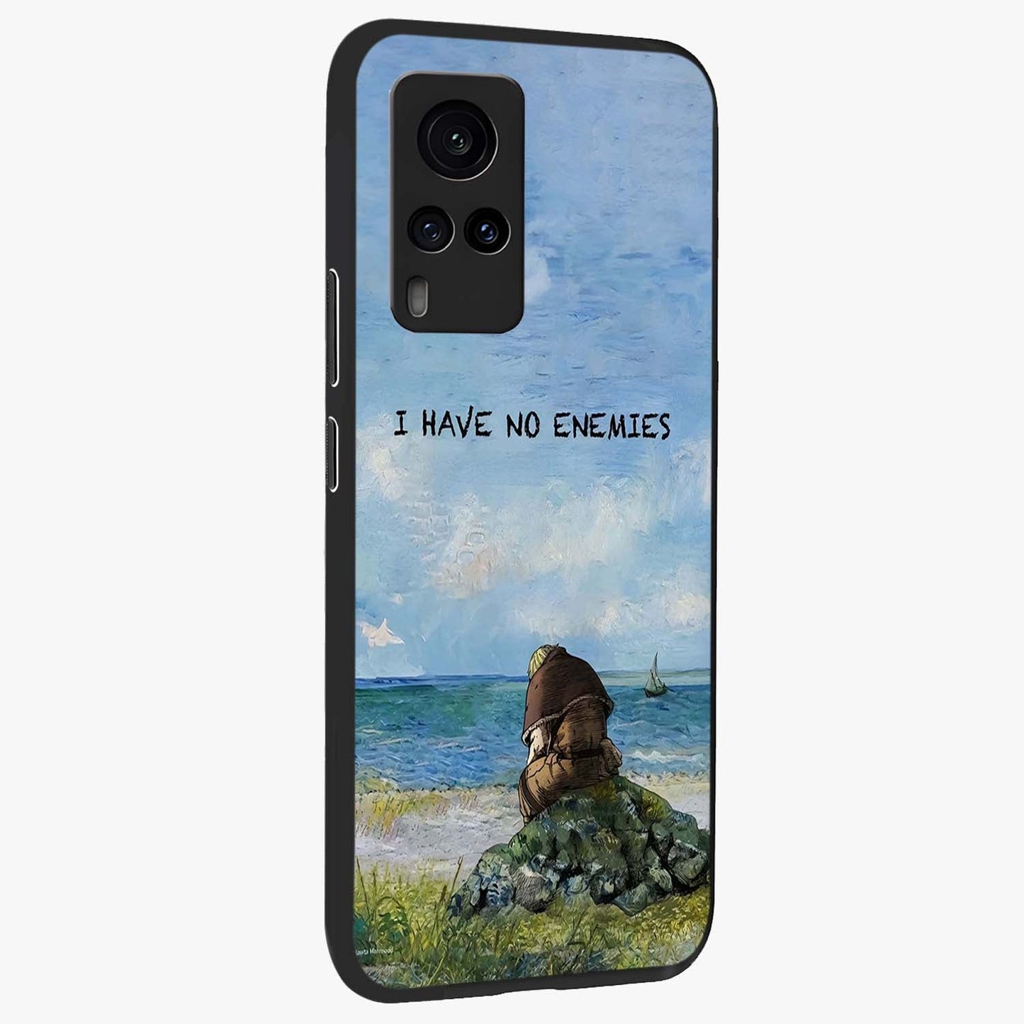 Peace Beyond War Glass Case upright view showcasing powerful peace symbol artwork with inspirational theme.