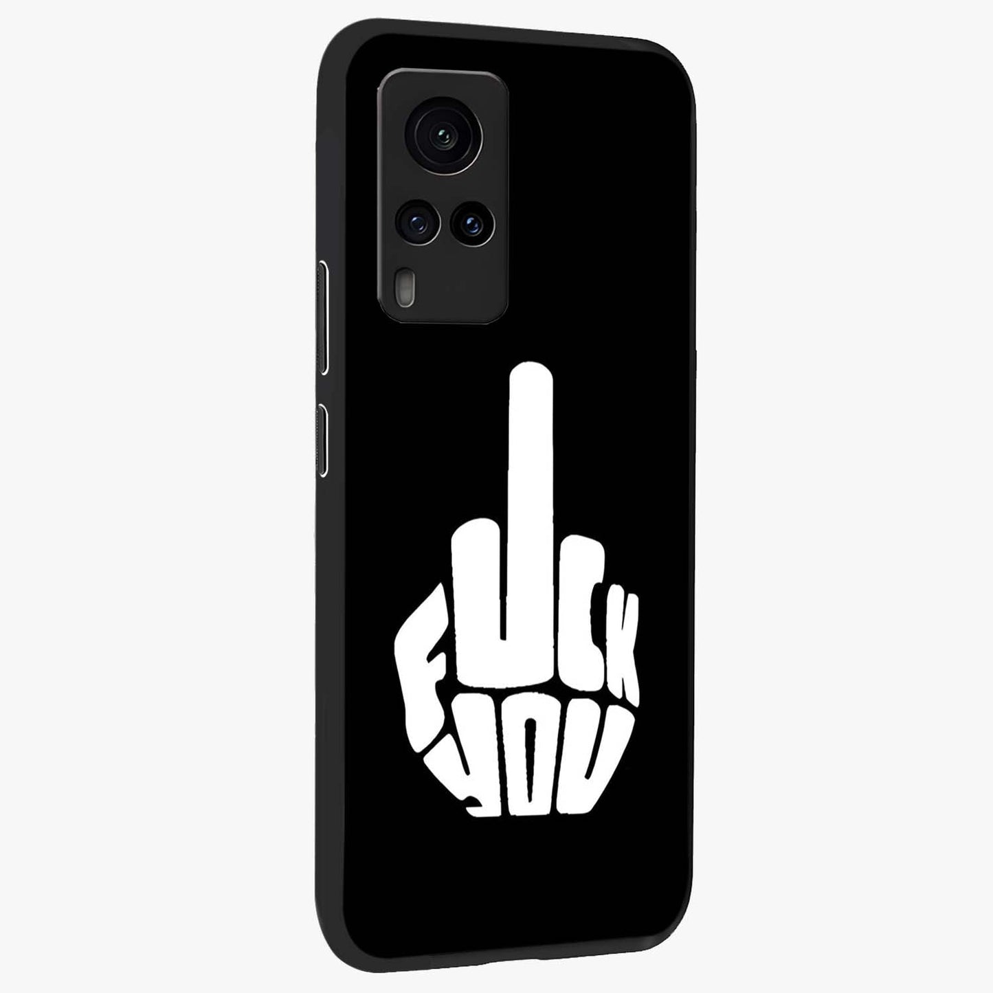 Rebel Mode On Glass Case upright view showcasing striking statement artwork with bold rebellious theme.