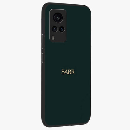 Sabr Minimal Patience Glass Case upright view showcasing calm minimalist artwork with motivational patience theme.
