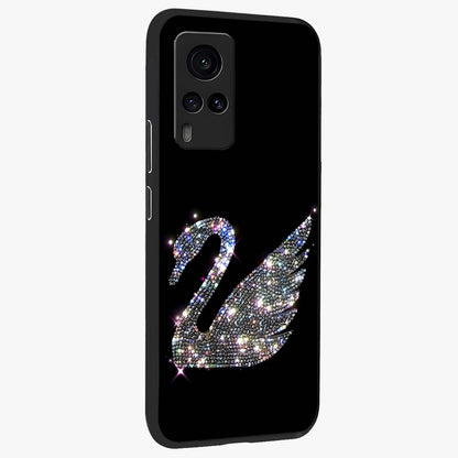 Starlit Swan Grace Glass Case upright view showcasing beautiful swan artwork with peaceful night themed design.