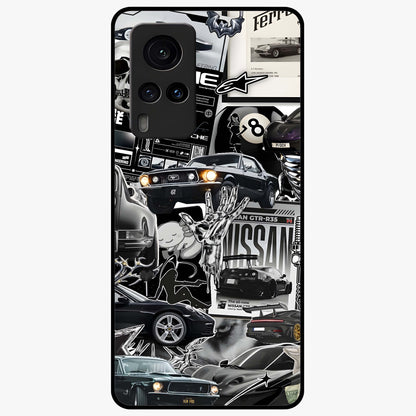 Aesthetic Dark Love Glass Case showing flat back view with dark romantic artwork and glossy glass finish.