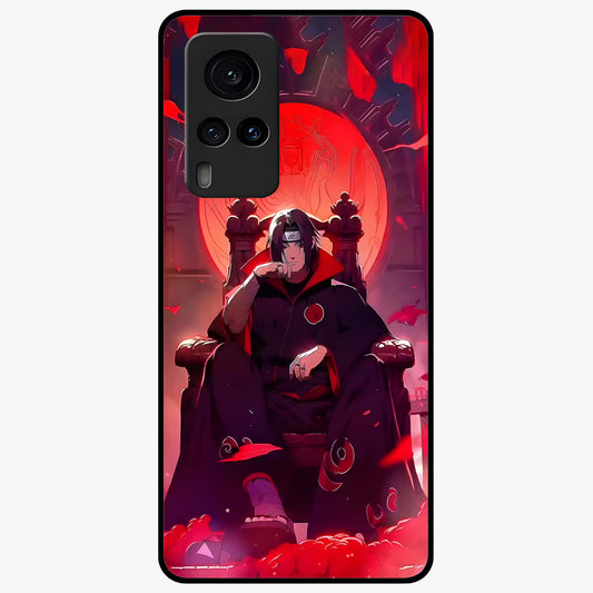 Blood Moon Sovereign Glass Case showing flat back view with mystical blood moon artwork and glossy glass finish.