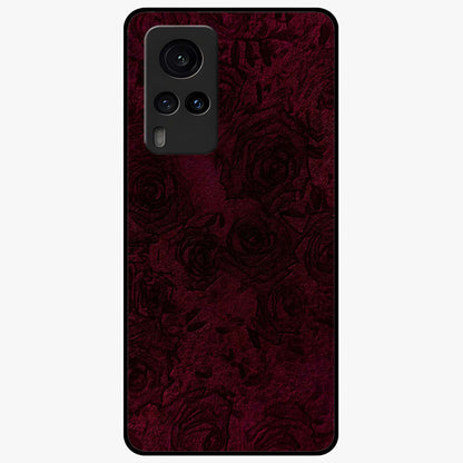 Crimson Fade Flow Glass Case showing flat back view with flowing crimson gradient artwork and glossy glass finish.
