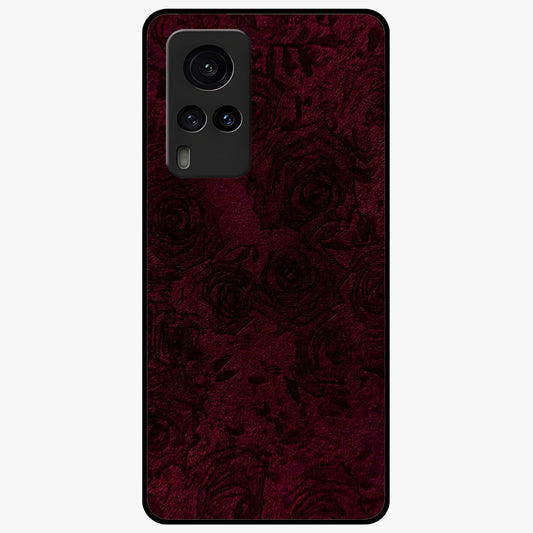 Crimson Fade Flow Glass Case showing flat back view with flowing crimson gradient artwork and glossy glass finish.