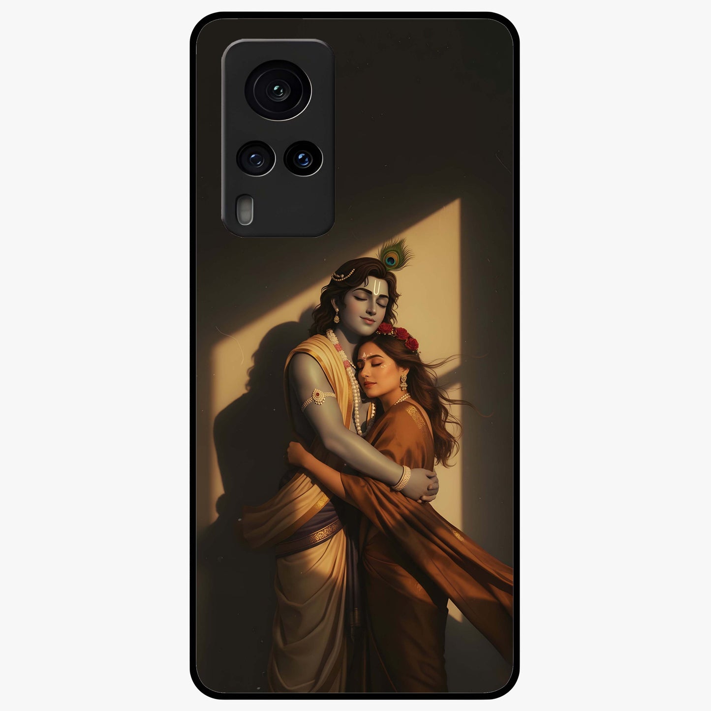 Divine Eternal Love Glass Case showing flat back view with spiritual love themed artwork and glossy glass finish.