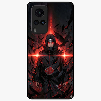 Focused Blade Discipline Glass Case showing flat back view with warrior sword themed artwork and glossy glass finish.