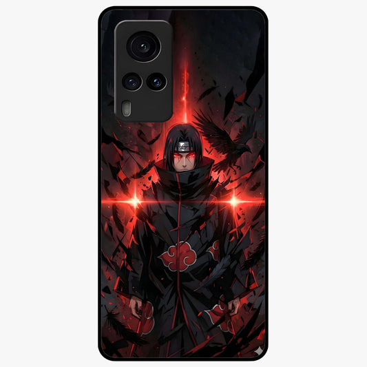 Focused Blade Discipline Glass Case showing flat back view with warrior sword themed artwork and glossy glass finish.