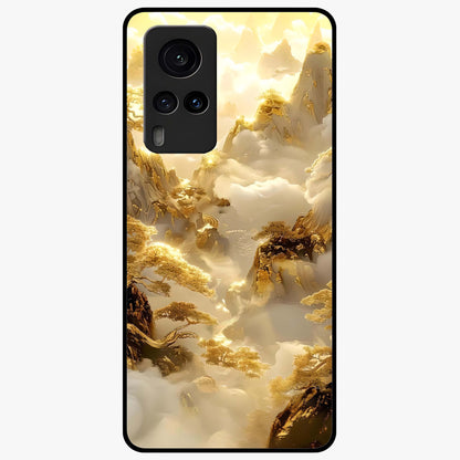 Gates Of Illumination Glass Case showing flat back view with mystical illuminated gate artwork and glossy glass finish.