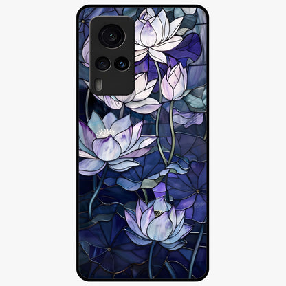 Gloss Petal Rush Glass Case showing flat back view with glossy flower petal artwork and smooth glass finish.