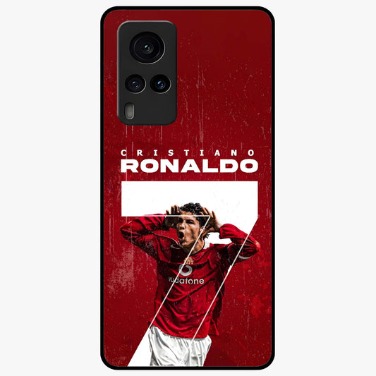 Goal Celebration Legacy Glass Case showing flat back view with football celebration inspired artwork and glossy glass finish.