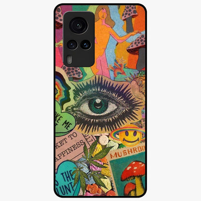 Mystic Eye Wonderland Glass Case showing flat back view with mystical eye themed artwork and glossy glass finish.