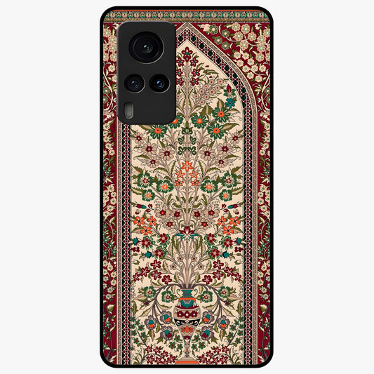 Persian Inspired Glass Case showing flat back view with ornate Persian style pattern artwork and glossy glass finish.