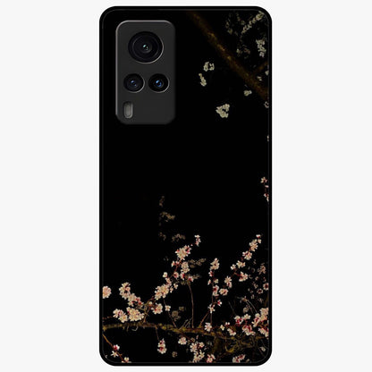 Petal Moon Light With Custom Name Glass Case showing flat back view with floral moonlight artwork and personalized name design.