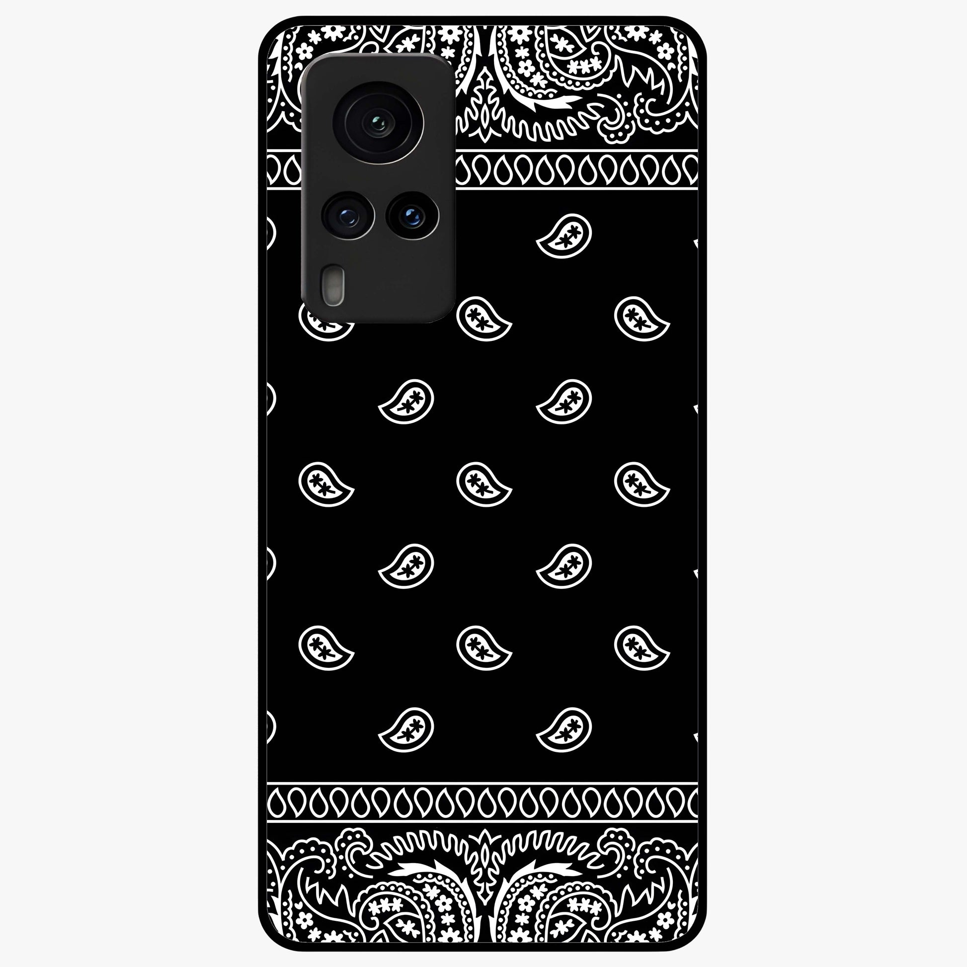 Retro Rebel Threads Glass Case showing flat back view with vintage street style artwork and glossy glass finish.