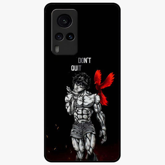 Rise Beyond Limits Glass Case showing flat back view with motivational typography artwork and glossy glass finish.