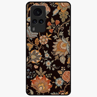 Vintage Floral Dream Glass Case showing flat back view with classic floral artwork and glossy glass finish.
