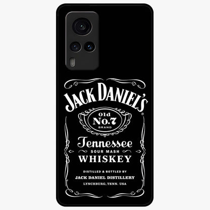 Vintage Whiskey Heritage Glass Case showing flat back view with classic whiskey inspired artwork and glossy glass finish.