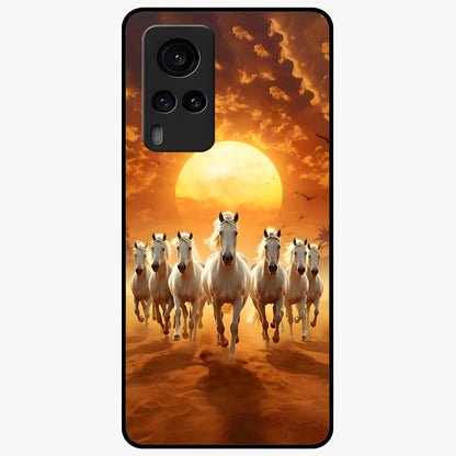 Wild Sunset Majesty Glass Case showing flat back view with majestic sunset landscape artwork and glossy glass finish.