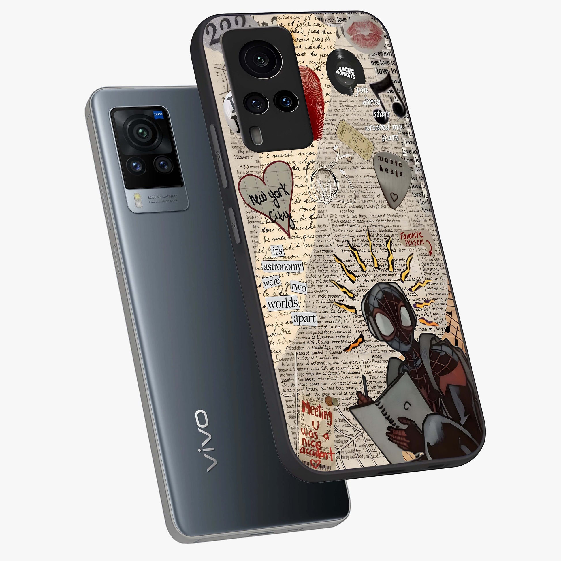 City Dream Sketch Glass Case displayed in angled mockup highlighting minimal city illustration with aesthetic sketch style.