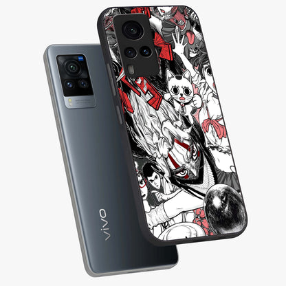 Crimson Chaos Panel Glass Case displayed in angled mockup highlighting chaotic panel style design with modern graphic theme.