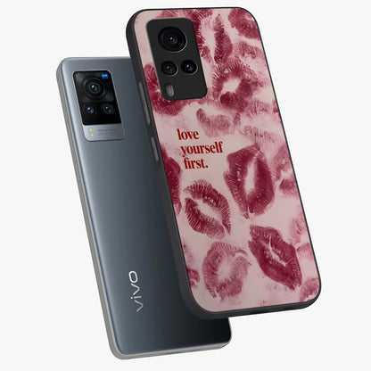 Crimson Kiss Love Glass Case displayed in angled mockup highlighting bold love inspired design with modern aesthetic style.