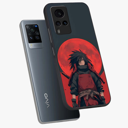 Crimson Moon Warlord Glass Case displayed in angled mockup highlighting dramatic crimson moon design with fantasy aesthetic.