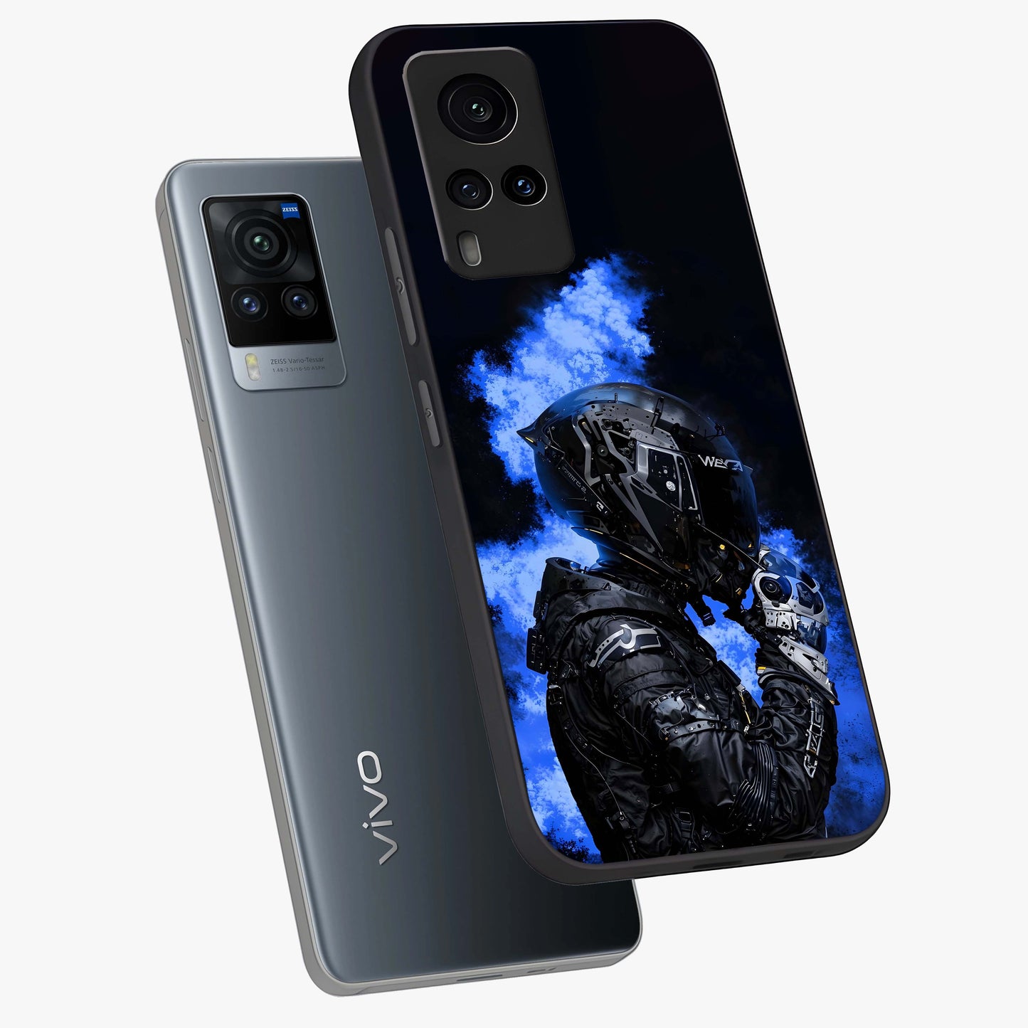 Cyber Sentinel Protocol Glass Case displayed in angled mockup highlighting digital cyber design with sci-fi aesthetic style.