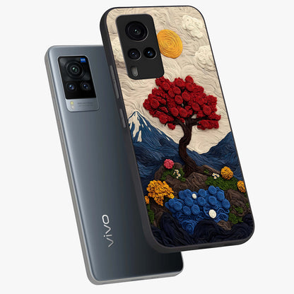 Eternal Nature Tapestry Glass Case displayed in angled mockup highlighting detailed botanical pattern with artistic aesthetic.