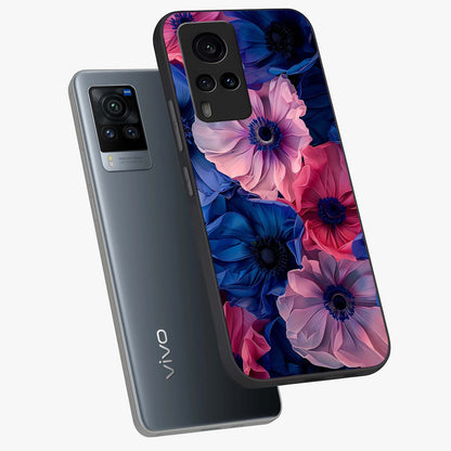 Flower Paper Art Pattern Glass Case displayed in angled mockup highlighting layered paper flower design with artistic aesthetic.