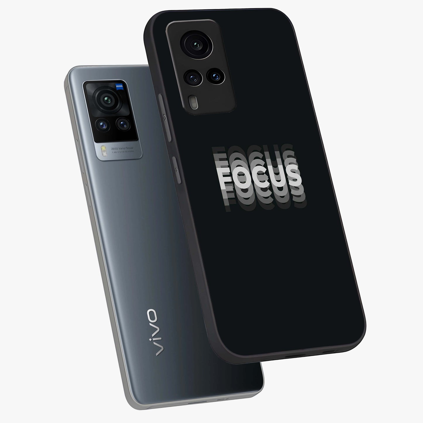 Focus Mode On Glass Case displayed in angled mockup highlighting clean minimal text artwork with modern aesthetic style.