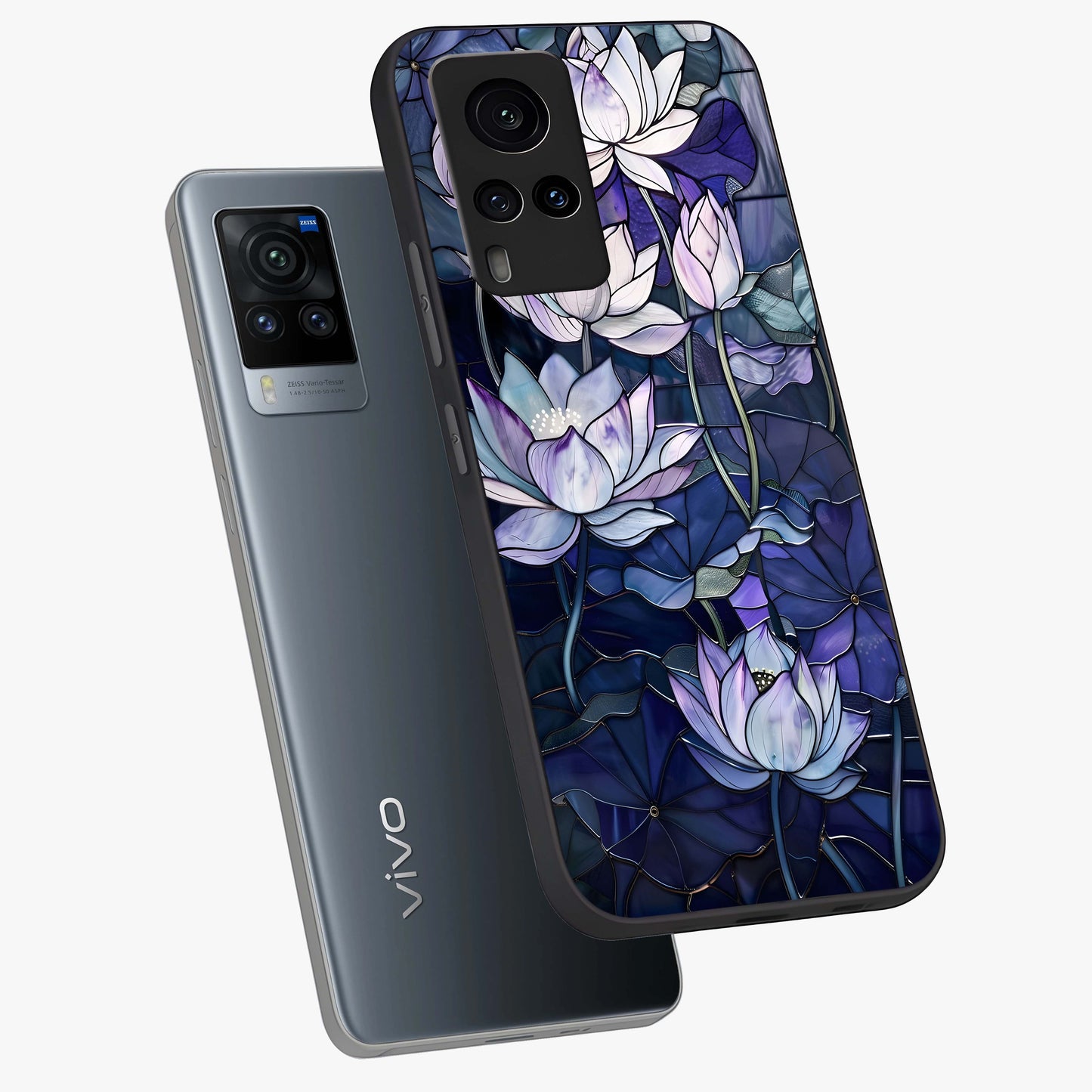 Gloss Petal Rush Glass Case displayed in angled mockup highlighting vibrant petal design with elegant floral aesthetic.