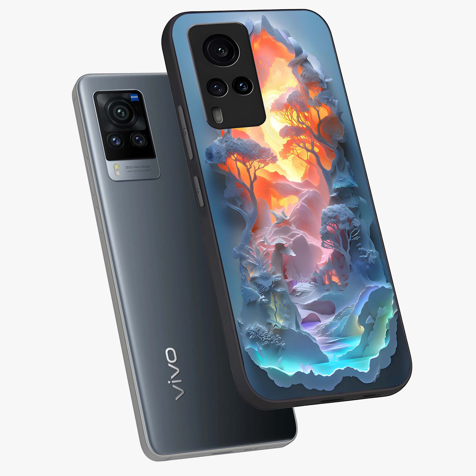 Glow Forest Portal Glass Case displayed in angled mockup highlighting mystical forest design with magical glowing aesthetic.