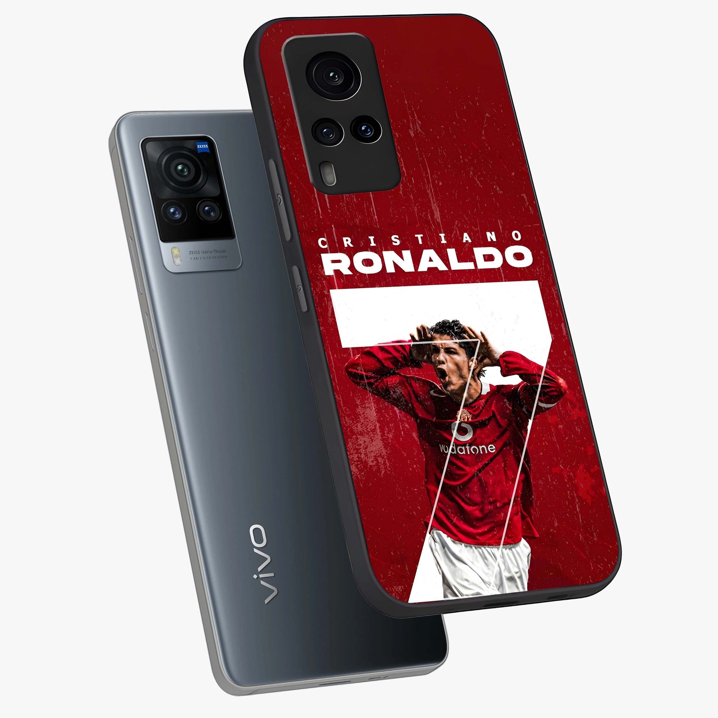 Goal Celebration Legacy Glass Case displayed in angled mockup highlighting energetic sports celebration design with bold athletic theme.
