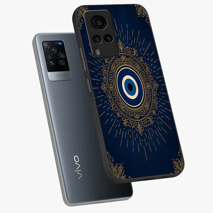 Golden Celestial Charm Glass Case displayed in angled mockup highlighting sparkling cosmic charm design with celestial aesthetic.
