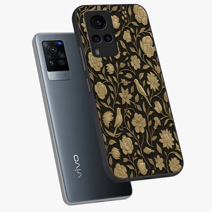 Golden Evil Eye Mandala Glass Case displayed in angled mockup highlighting protective evil eye symbol with golden mandala design.