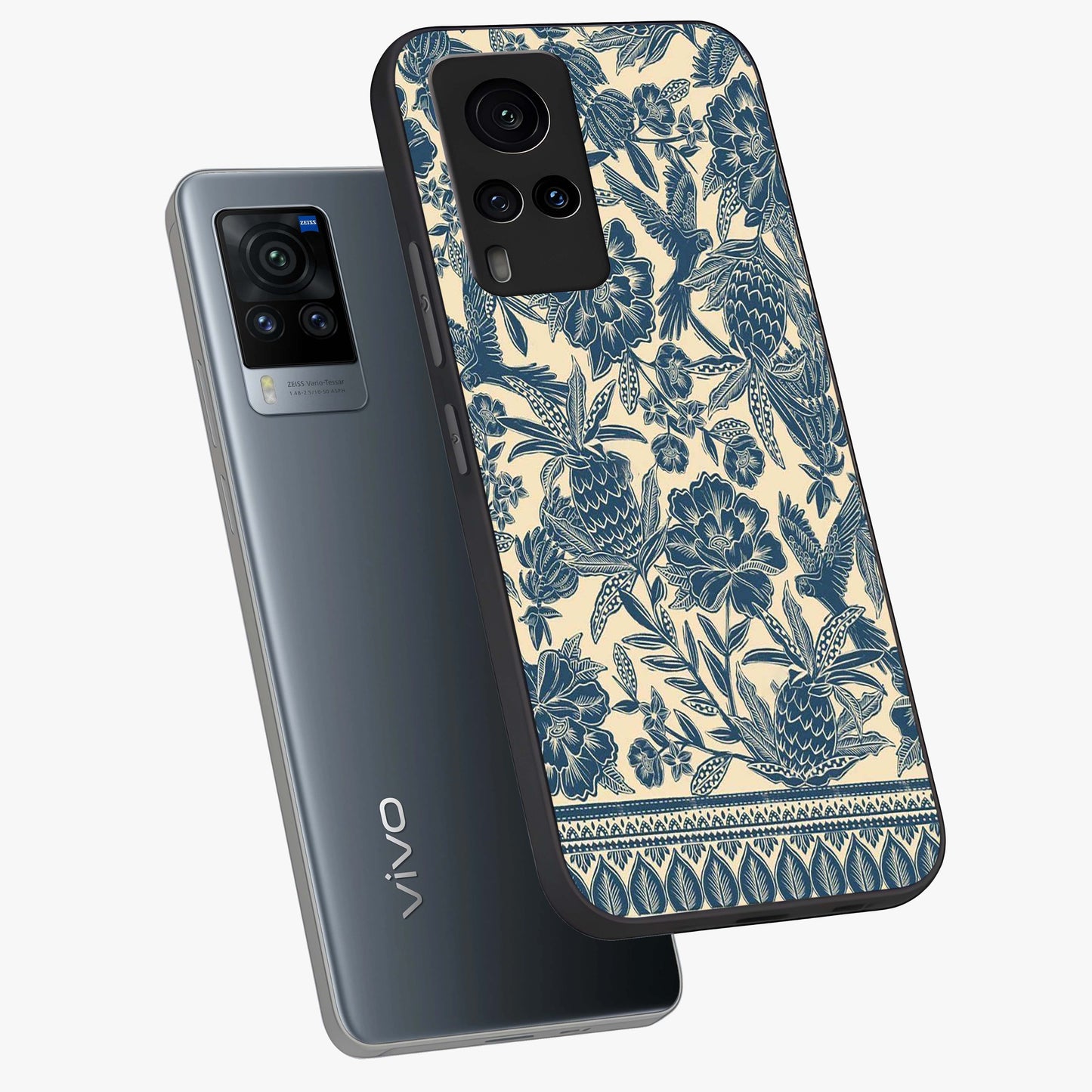 Heirloom Wild Bloom Glass Case displayed in angled mockup highlighting botanical bloom design with classic aesthetic style.