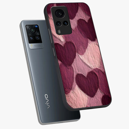 Layered Paper Hearts Glass Case displayed in angled mockup highlighting creative paper craft heart design with romantic aesthetic.