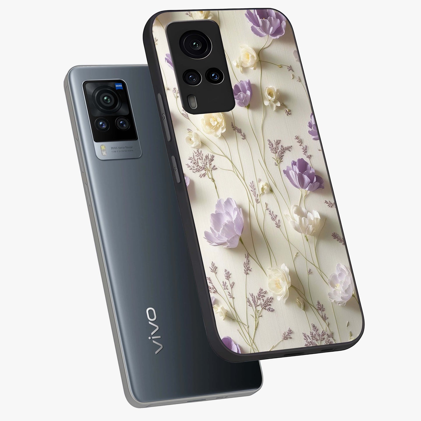 Lilac Breeze Harmony Glass Case displayed in angled mockup highlighting calm lilac breeze design with soothing aesthetic style.