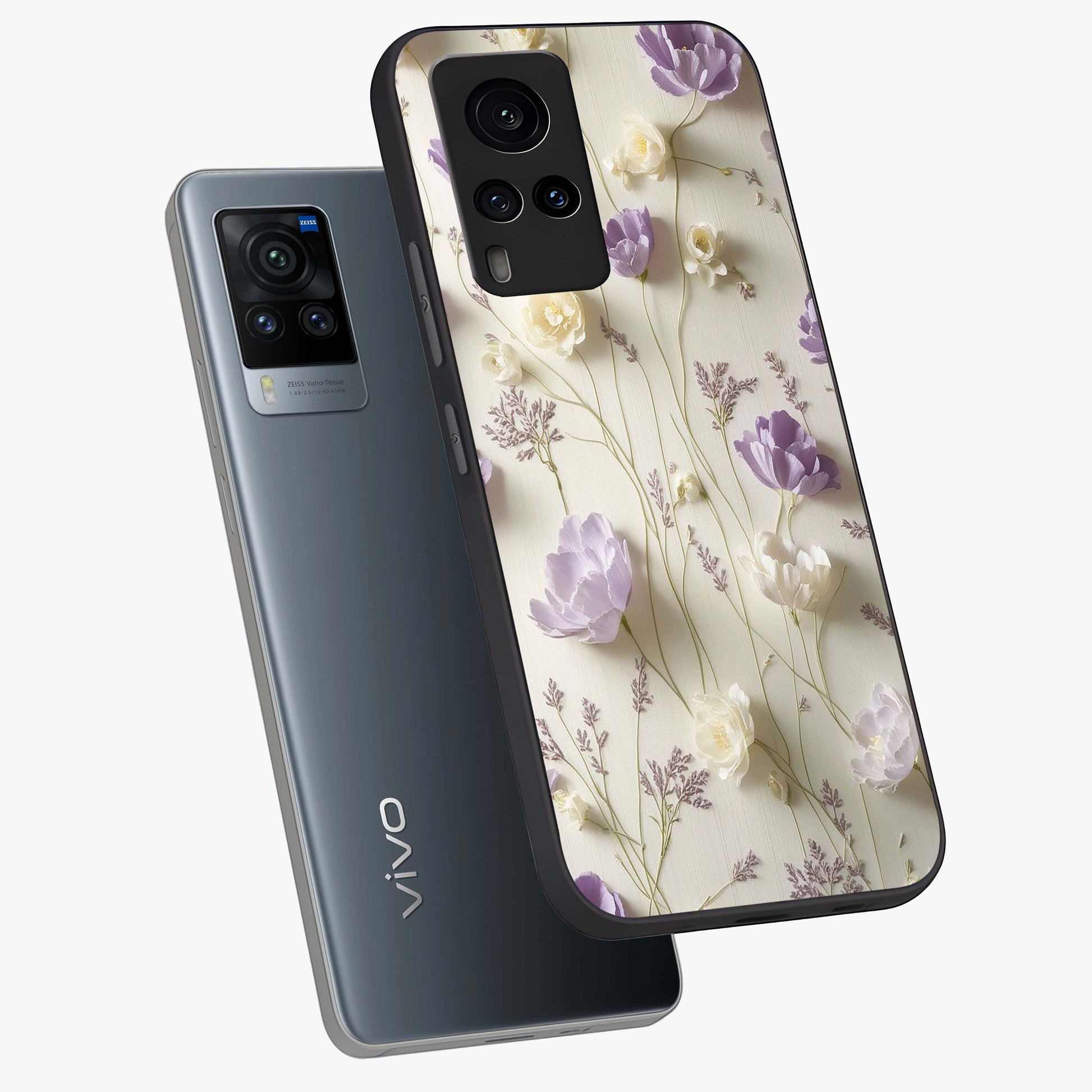 Lilac Breeze Harmony Glass Case displayed in angled mockup highlighting calm lilac breeze design with soothing aesthetic style.