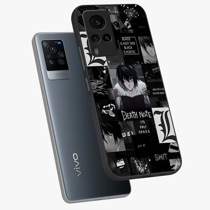 Midnight Chaos Mind Glass Case displayed in angled mockup highlighting chaotic artistic design with dramatic midnight aesthetic.