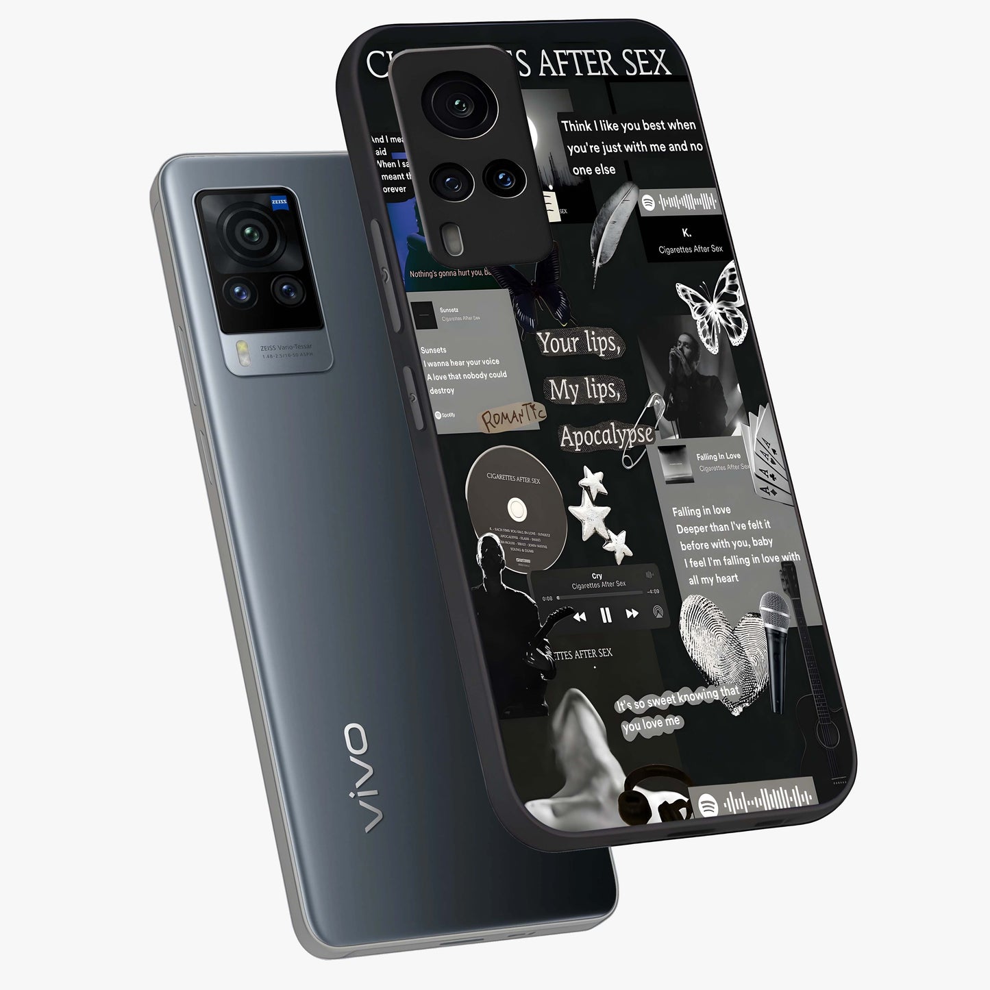 Midnight Love Echo Glass Case displayed in angled mockup highlighting elegant love inspired design with deep aesthetic style.