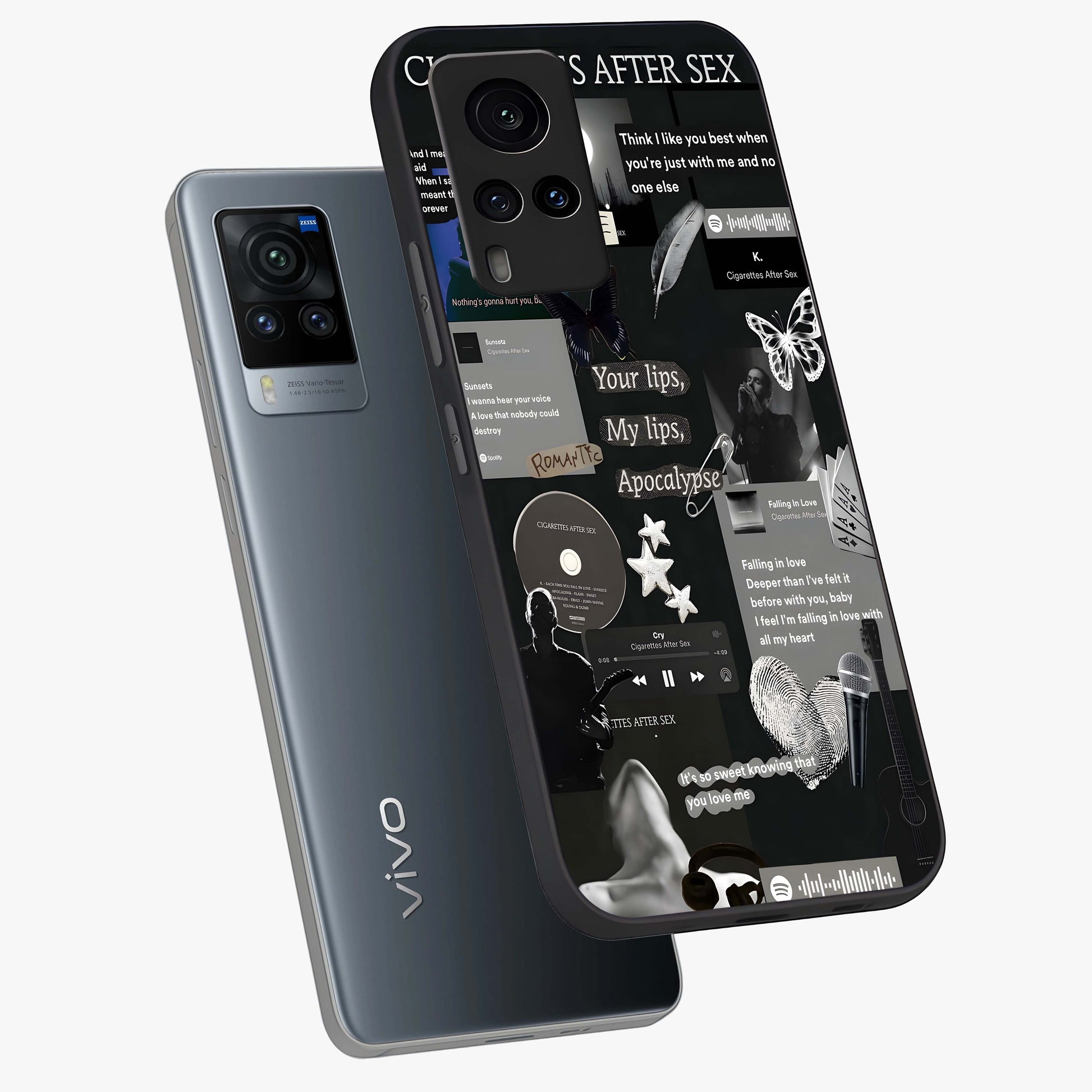 Midnight Love Echo Glass Case displayed in angled mockup highlighting elegant love inspired design with deep aesthetic style.