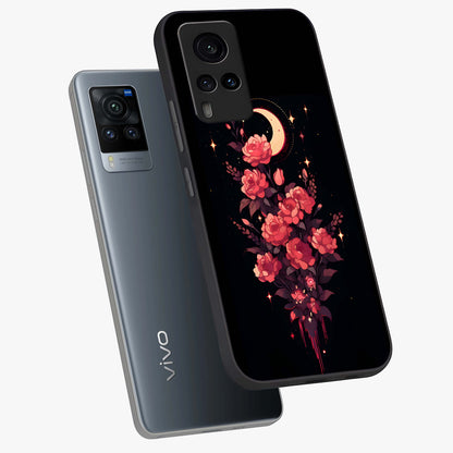 Moonlit Floral Elegance Glass Case displayed in angled mockup highlighting graceful flower design with soft moonlight aesthetic.