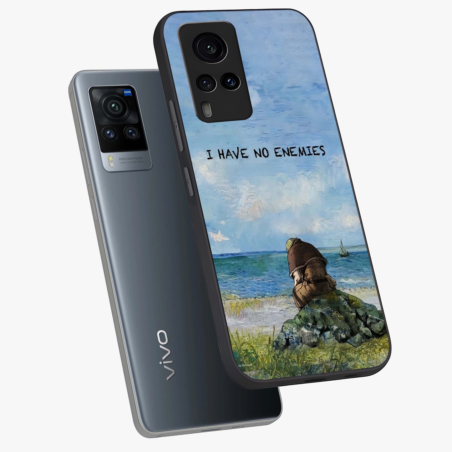 Peace Beyond War Glass Case displayed in angled mockup highlighting meaningful message design with artistic aesthetic style.