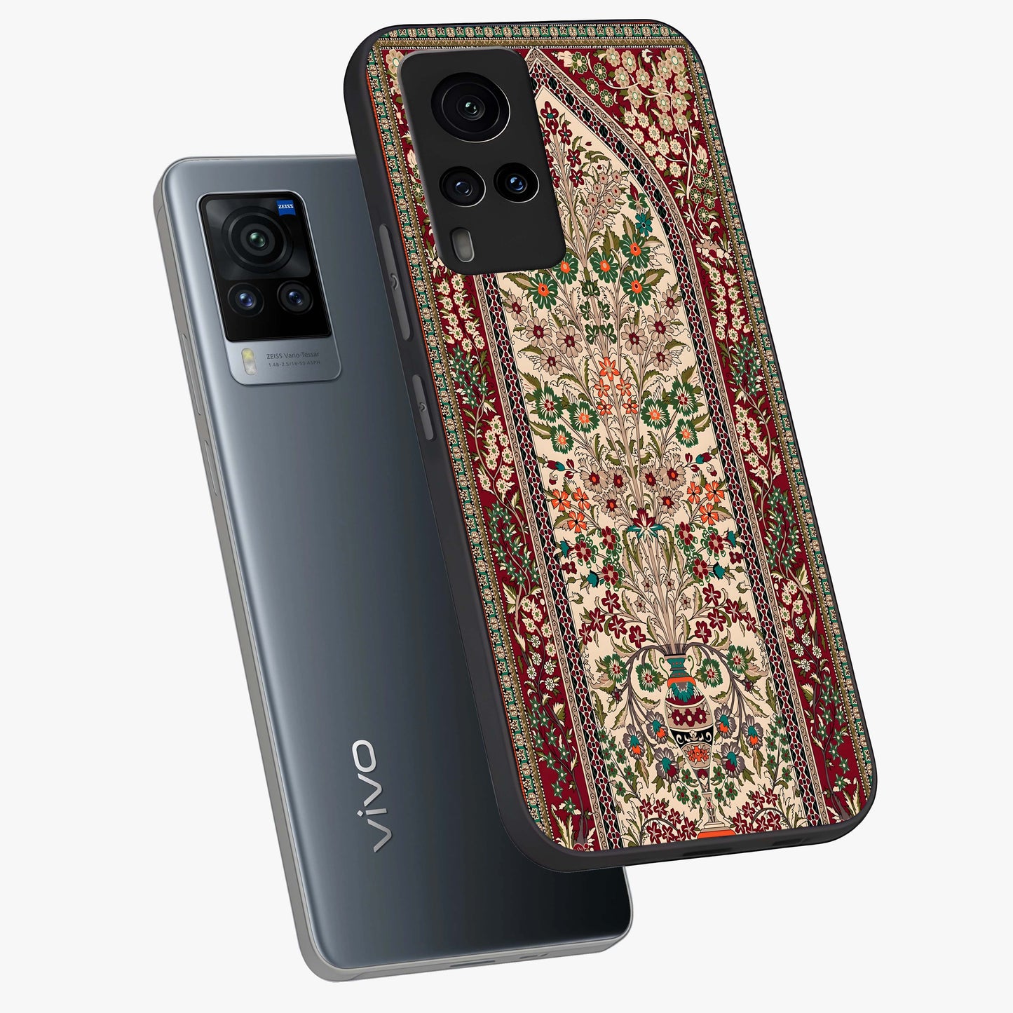 Persian Inspired Glass Case displayed in angled mockup highlighting intricate traditional design with elegant cultural aesthetic.