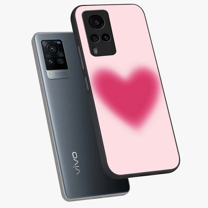 Pink Aura Heart Glass Case displayed in angled mockup highlighting vibrant pink heart design with dreamy aura aesthetic.