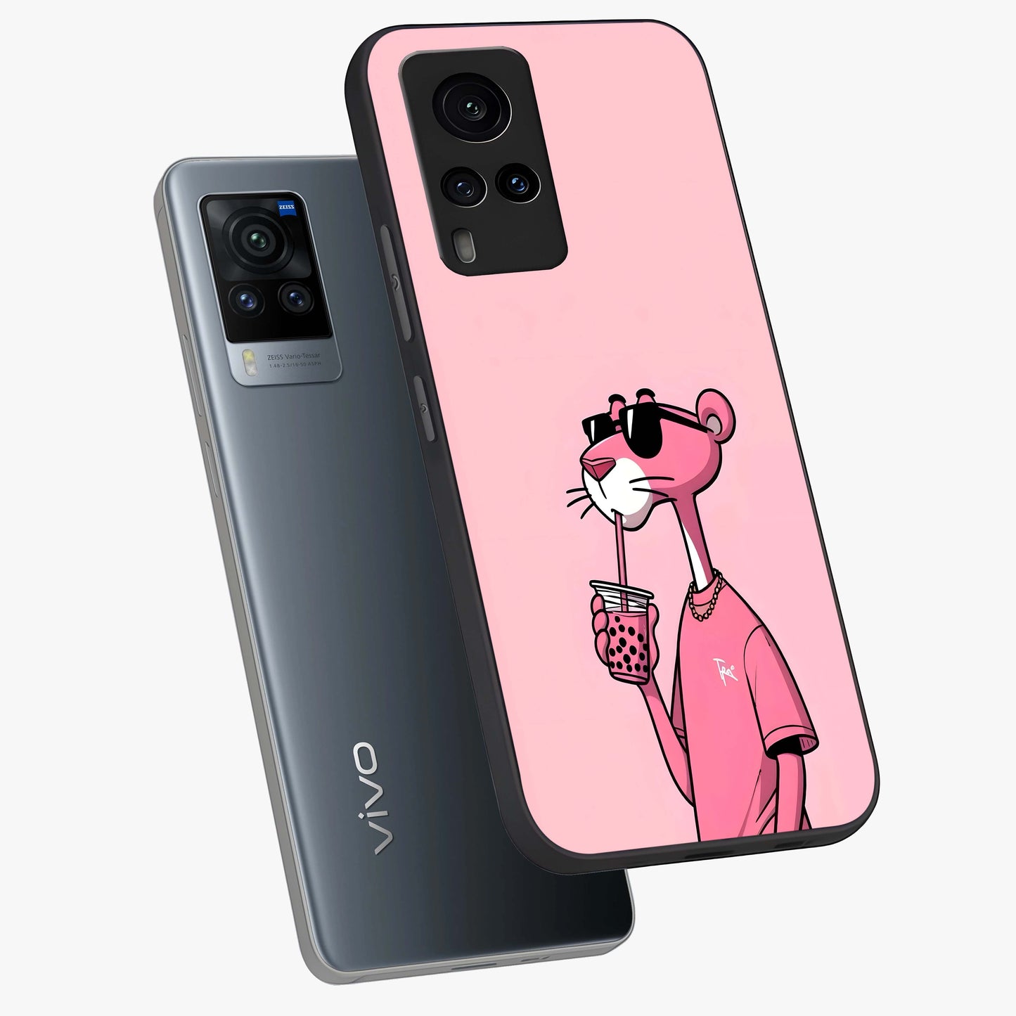 Pink Panther Glass Case displayed in angled mockup highlighting playful cartoon character design with vibrant pink aesthetic.