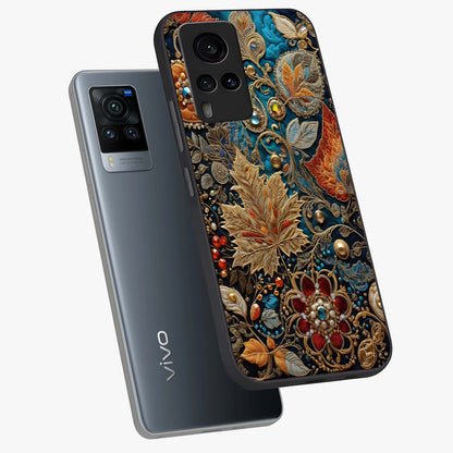Royal Jewel Garden Glass Case displayed in angled mockup highlighting vibrant jewel inspired floral design with elegant aesthetic.