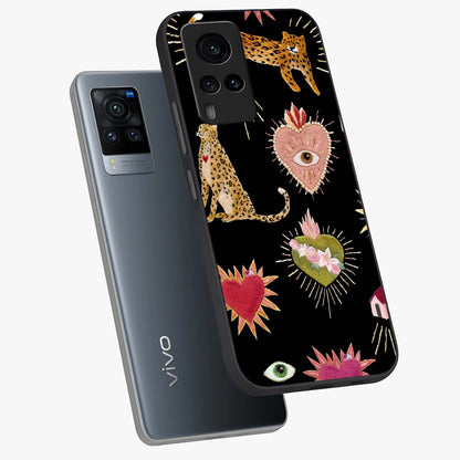 Sacred Jungle Heart Glass Case displayed in angled mockup highlighting lush tropical design with natural aesthetic style.